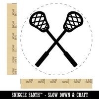 Prekriženi Lacrosse Sticks samo-inkinga gumena mastilica za mastilo - plava mastila - velika