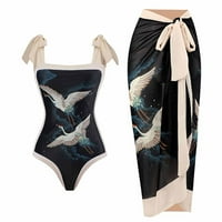 Mikilon ženski kupaći kostimi za kupaći kostim bikini čipka up kupaći kostim dugim suknjem Šifon dvodijelni