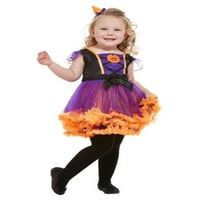 Narančasta i ljubičasta mala pahuljica vještica Halloween kostim