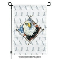 Patriotski ćelav Eagle Diamond American američka državna zastava na vrt