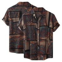 Leesechin vrhovi za muškarce Clearence Ljetna košulja Štampanje Ležerne majica s kratkim rukavima