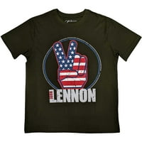 John Lennon Unise majica mirovni prsti američka zastava