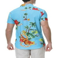 Dugme Sanviglor Muške majice dolje donji vrhovi kratkih rukava majica casual bluza plaža plava-botottom