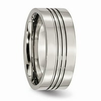 Sivi titanijumski prsten za vjenčanje ušuđene polirani