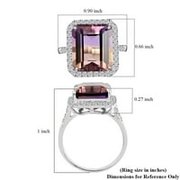 Trgovina LC Ametrine Moissanite Octagon Sterling Silver Rhodium Prsten za žene Jewelry Površina CT 10.