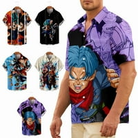 Plus veličina Anime casual gumb dolje majica Ispis klasični kostim, obične i velike veličine