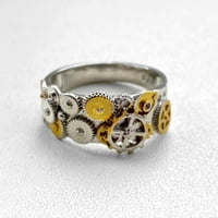 MyBeauty nakit prsten geometrijski oblik ukrasni vintageni sat za sat prste za prste za godišnjicu vjenčanja