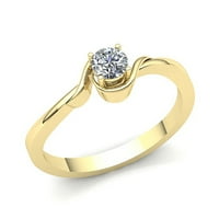 0.2carat Round Cut Diamond Dame Bridal Solitaire Golvers Angažovanje prstenasto 14k ruža, bijela ili