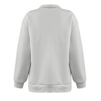 Jsaierl Quarter Zip pulover za žene labavi fit solid prevelizirane dugim dugim rukavima dukseri