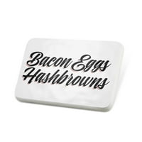 Porcelein pin vintage slova slanina jaja hashbrowns rever značka - neonblond