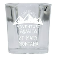 St Mary Montana Suvenir Laserski gravirani kvadratni bazni alkoholni piler