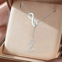 Oblikovana resel srebrna početna ogrlica za žene srebrne ogrlice za žene A Z abecede Početne ogrlice