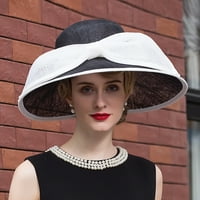 Sinamay Kentucky Derby Hat Bowknot Fascinator šešir Veliki rudni šešir za sunčanje Hepburn Hat