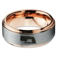 Tungsten Nebraska Cornhusker Državni konjički nosač prsten za muškarce Žene Udobnost FIT 18K Rose Gold