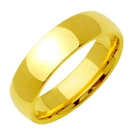 Gimini Dome Comfort Fit 18K Gold Punjeni godišnjica Vjenčani titanijumski prstenovi Širina SAD Veličina