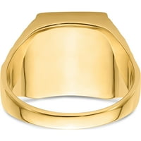 14K žuti zlatni polirani i teksturirani masonski prsten za teksture - JBSP