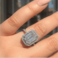 Toyella Factory Direktni ekskluzivni nakit Super Square Diamond circon prsten u NOT Neto crvena eksplozija