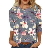 HVYesh ženski rukav vrhovi ljetni slatki ispis Crew Crt majice Elegantne klasične bluze za tee za nošenje
