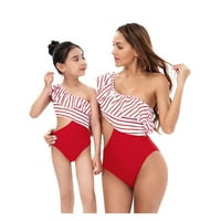 Homchy Women Mama i ME kupaći kostim Jednodijelni bikini set pisma ispisane vrhove pantalone