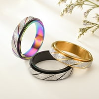 BIPLUT prsten za prstenje zamrznuto u boji blok u boji Muškarci Ženski prugasti modni nakit