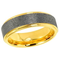 Muški ženski volfram vjenčani vjenčani zaručni prsten za prsten za prskanje za prskanje, stepen ivica