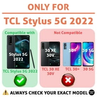 Talozna tanka kućišta telefona Kompatibilan je za TCL Stylus 5G, škampi za škampi, W stakleni ekran