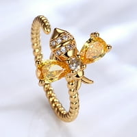 Ispod 5 $ otvorenih prstenova za žene pčelinje rotacijski dekompresijski prstenovi set s dijamantskim