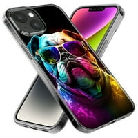 Apple iPhone Pro MA Neon Rainbow Glow Bulldog ShockOff Clear Hibrid zaštitni poklopac za zaštitu telefona