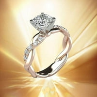 Clearance ispod $ Cotonie Silver Ring Bridal cirkonski dijamant Elegantni angažman vjenčani prsten