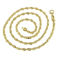 Čvrsti 10K žuti zlatni lanac užasnica Diamond Cut poveznica narukvica sa jastog kopča 7 dugačak