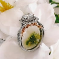 Bacc pribor pozlaćen kvadrat dijamantski princezi prsten zlatni dijamantni prsten naljepnica najnoviji