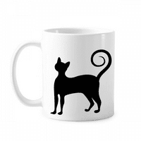 Crna mačka Mewing Elegantna kontura životinja Pottery Cerac kafa Porcelanski čas