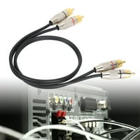 2rca do 2RCA kabela, dvostruki oklopljeni igrač Audio kabel stereo sa aluminijskim legurama konektor za audio uređaje crni 1,6ft