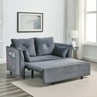57 Moderni kauč na razvlačenje s odvojivim džepovima za ruke, baršun loveseat podesivi kauč s više položaja