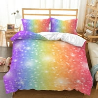 Poklopac za krevet 3D Dekor za spavaću sobu Rainbow Tiskanje Duvet poklopac set mekog kućnog tekstila,