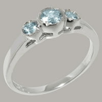 Britanci napravio 14k bijeli zlatni prsten s prirodnim prstenom za angažiranje akvamarinske žene - Opcije