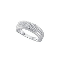 Sterling srebrni okrugli dijamantni vjenčani bočni pojas prsten CTTW