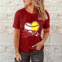 Žensko bejzbol srce majica slatka grafička ženska ženska odjeća za bejzbol srca
