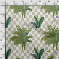 Onuone pamuk poplin Twill Dusty zelena tkanina tropsko geometrijska karirana uzorka šivaće tkanine sa