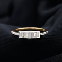 Minimalni prsten obećanja sa baguette i okruglom obliku Moissine za žene, 14k žuto zlato, SAD 12.00