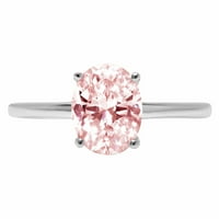 2.5ct ovalni rez ružičasti simulirani dijamant 14k bijeli zlatni godišnjica za angažman prsten veličine