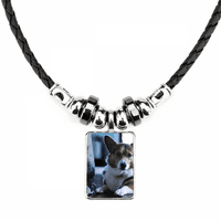 Corgi Dog ljubimac životinja usamljena slika ogrlica ogrlica nakit momenta kože kože privjesak