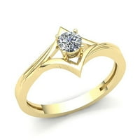 Originalna 0,5CTW okrugli rez Diamond Dame Dame Bridal Solitaire Golvers Angažovanje prstenasto čvrstog