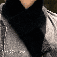 Muški premium zimski šal, mekani pleteni šalovi - crni