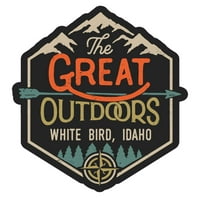 Bijela ptica Idaho Veliki na otvorenom dizajnira naljepnicu vinilne naljepnice