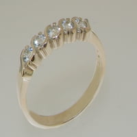 Britanci napravio je 18k bijelo zlato prirodne akvamarinske ženske vječne prstene - Opcije veličine