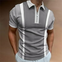 Muška bluza, muški vrhovi Ljetno čišćenje prodaja, majice za muškarce, muškarci casual pruge zip paulover