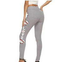 Joga hlače, ženske osnovne gamaše rastezmerne tanke elastične radne hlače s visokim strukom pune boje
