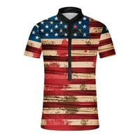 Dnevne majice za neovisnost Jsaierl za muškarce Patriotska američka zastava tine tine lagane tipke Henley