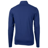 Muški rezač i Buck Royal New York Giants Logotip vrline Eco Pique Reciklirani tromjesečja-zip pulover
